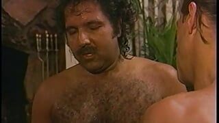 Brunette with mutant melons enjoys 3 big fat dicks