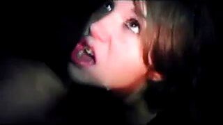 Group blowbang facial slut