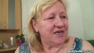 Chubby blonde mature seduces daughter's BF for cheating fuck