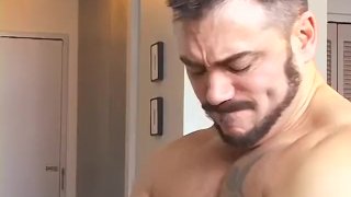 Gay daddy fucked and sucked off at the same time