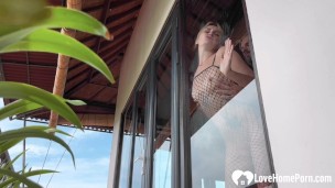 As soon as we got up, she sucked me off and I fucked her.