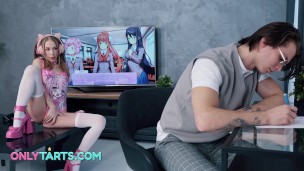 Hot stepsis gets rough fuck and pussy creampie