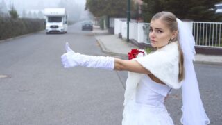 SHOCK CONTENT Sexy bride fucks random van driver on marriage day